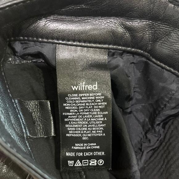 Aritzia Wilfred Melina Vegan Leather Black Straight Leg Pants Sz 4 - Picture 7 of 9